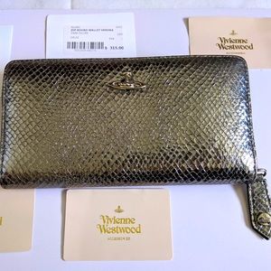 Vivienne Westwood Dark Silver Zip Round Verona NWT Rare